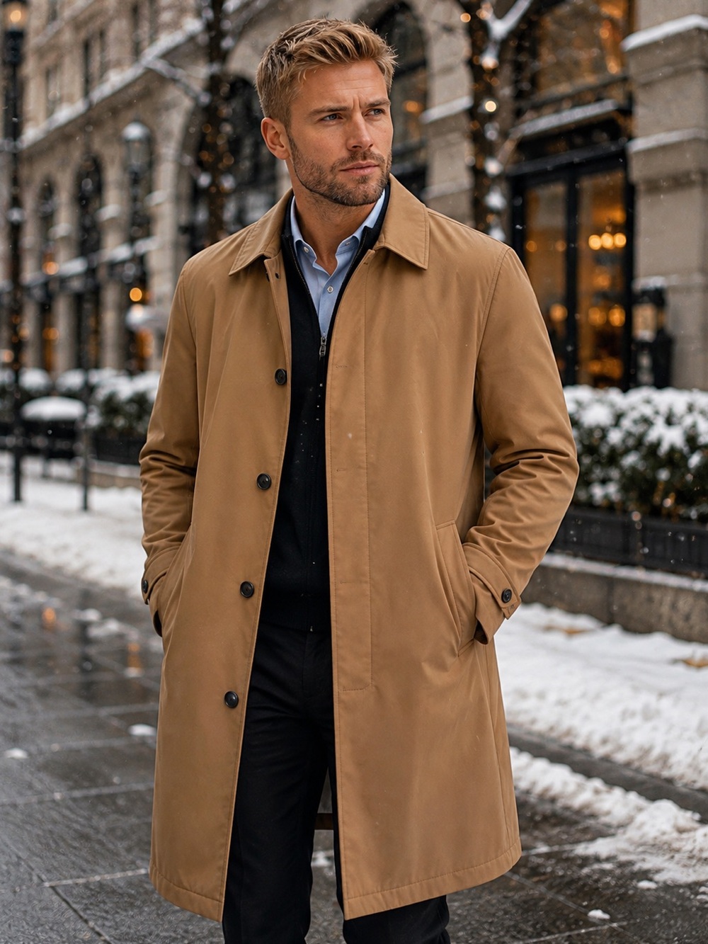 Ted Baker London Endurance Gilmorz Camel Trench Coat Men’s 44R Overcoat
